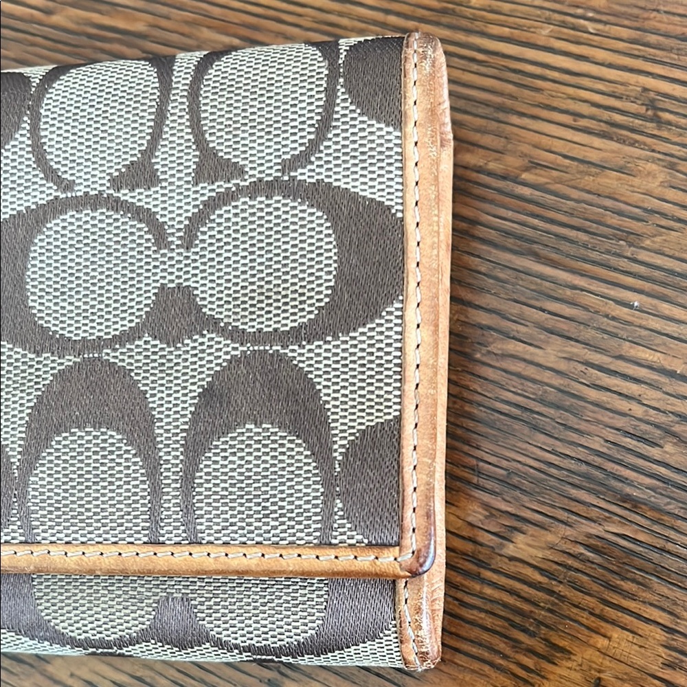 Coach Signature Canvas Wallet in Brown and Tan - Picture 2 of 9
